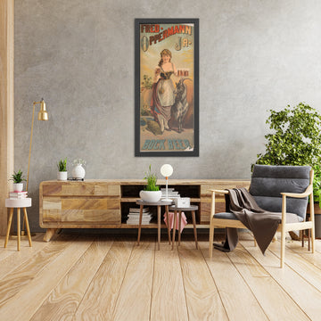 A framed image of Fred. Oppermann Jr. Vintage Bock Beer Poster by Henry Jerome Schile, 1885