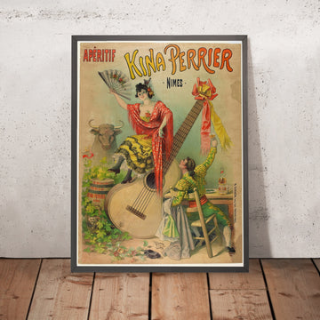 A framed image of Kina Perrier Vintage Aperitif Poster, 1895