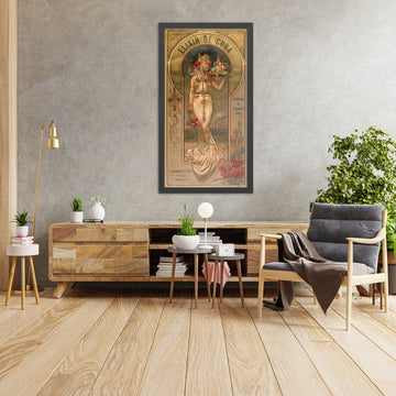 A framed image of Elixir de Cuba Vintage Liqueur Poster by Louis-Théophile Hingre, 1902