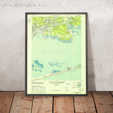 Old Map of Fire Island, New York by USGS, 1944 – Great South Bay, Bay Shore & Islip