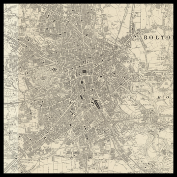 Una vecchia mappa Ordnance Survey di Bolton
