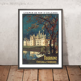 Affiche de voyage Touraine : Chemin de fer d’Orléans par Louis Tauzin, 1900 