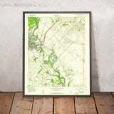 Old Map of Gruene, Texas by USGS, 1958 – New Braunfels, Guadalupe River & Texas Hill Country