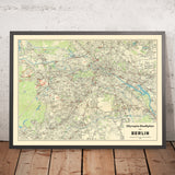 Large Old Summer Olympics Map of Berlin, 1936: Charlottenburg, Tiergarten, Olympic Stadium