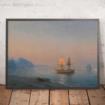 A framed image of Morning in Yalta by Ivan Konstantinovich Aivazovsky, 1880