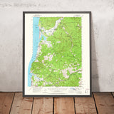 Old Map of Pacific City, Oregon by USGS, 1955 – Cape Kiwanda, Nestucca River & Sand Lake