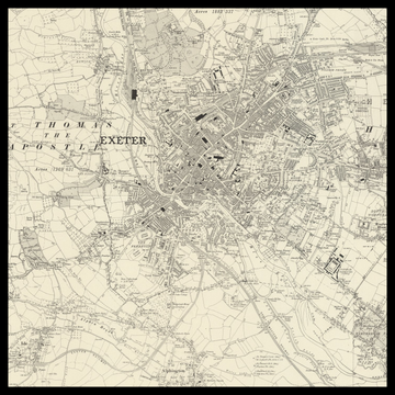 Eine alte Ordnance-Survey-Karte von Exeter