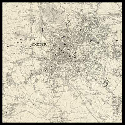 An old Ordnance Survey map of Exeter