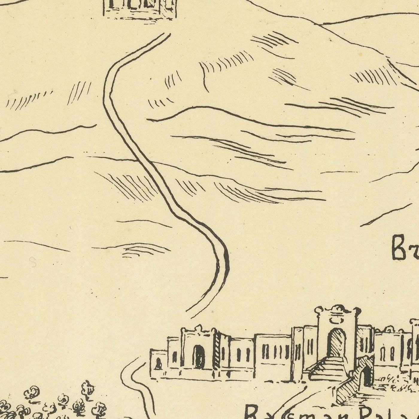 Old Map of Amman, Jordan by Aleeff, 1953: Citadel, Amphitheater, Raghadan Palace, Hashemite Legacy