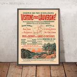 Póster de viaje de Auvernia: Chemin de Fer d’Orléans de Louis Tauzin, 1908 