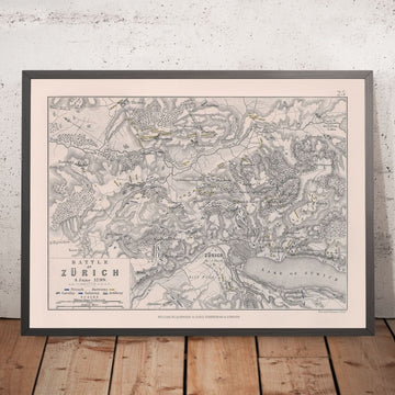 Schlacht von Zürich von AK Johnston, 1799: Französische vs. Österreichische Truppen, Revolutionskrieg 