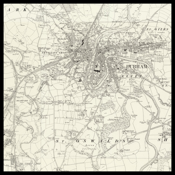 Una vecchia mappa Ordnance Survey di Durham