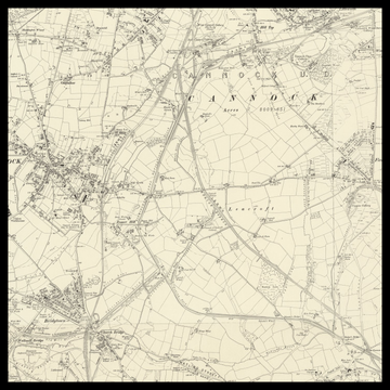 Un mapa antiguo del Ordnance Survey de Cannock