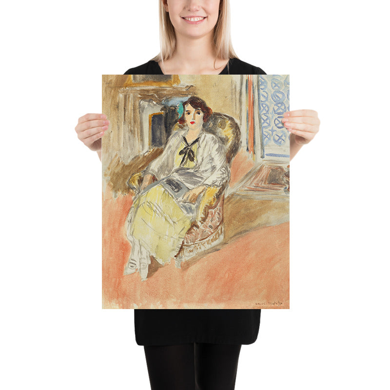 Junge sitzende Frau, gelbes Kleid (Seated young girl, yellow dress) von Henri Matisse, 1912 