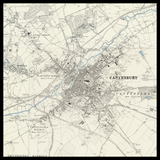 Carte ancienne personnalisée de Canterbury 