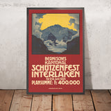 Póster de viaje de Interlaken: Bernisches Kantonal Schützenfest de Plinio Colombi, 1921 
