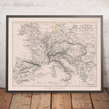 Alte Karte von Europa vor der Französischen Revolution und den Napoleonischen Kriegen, 1789 