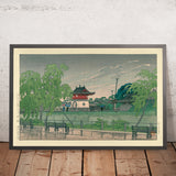 Lluvia en el estanque Shinobazu de Hasui Kawase, 1935 