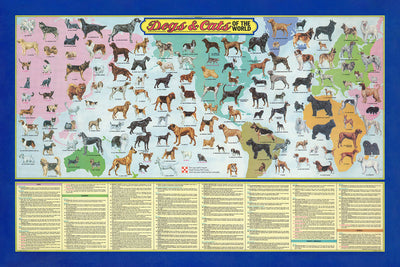 Old Dogs and Cats World Map by Purina, 1973: Global Breeds, 1970s Pet Culture