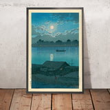 Luna sobre el río Ara en Akabane de Hasui Kawase, 1935 
