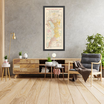 Mappa del vino antico della Côte des Blancs di Larmat, 1944: Champagne, Vigneti, Qualità dell&