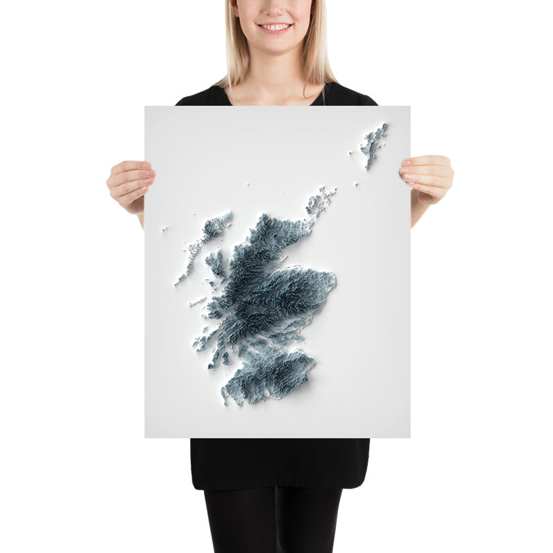 Scotland Topographic 3D Relief Map