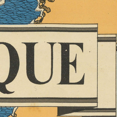 Alte Bildkarte der Schlacht um den Atlantik von Blake, 1944: Großbritannien, U-Boote, Konvois, Frankreich, Deutschland