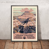Poster di viaggio del Grand Canyon National Park di Chester Don Powell, 1938 