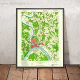 Old Map of Marietta, Ohio by USGS, 1957 – Ohio River, Muskingum River & Harmar