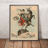 Vintage Bock Beer Poster by Henry Jerome Schile, 1883