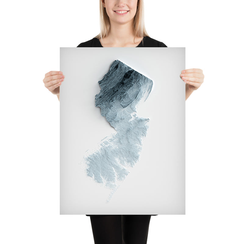 Topografische 3D-Reliefkarte von New Jersey 