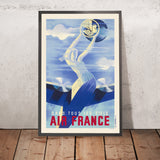 Cartel de viaje de Air France: Dans tous les ciels, de Roger de Valerio, 1935 