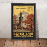 Bex-les-Bains, Switzerland Travel Poster: Vallée du Rhône – Bains Salins by Jules Courvoisier, 1915