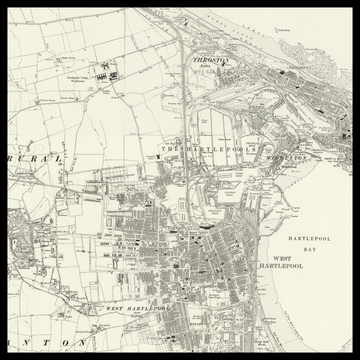Un antiguo mapa del Ordnance Survey de Hartlepool