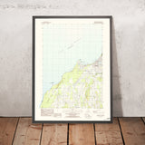 Map of Charlevoix, Michigan by USGS, 1983 – Lake Michigan, Round Lake & Fisherman’s Island