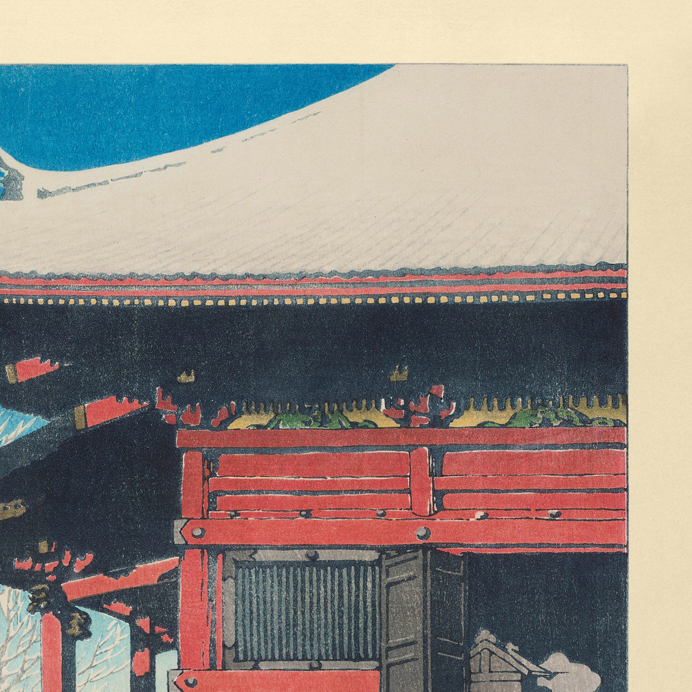 Asakusa Kannon Temple after the Snow, Tokyo by Hasui Kawase 1935