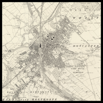 Una vecchia mappa Ordnance Survey di Doncaster