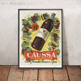 Caussa Vintage Wine Poster by Cristen, 1950