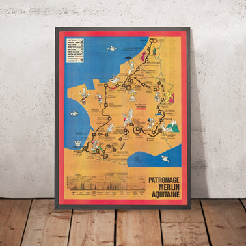 Old Tour De France Map by Dero, 1978: Route & Stages, Hinault&