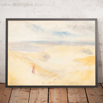 A framed image of A Yorkshire River by Turner, 1827