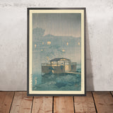 Onsen-Hot-Spring und Regen in Shuzen-ji von Hasui Kawase 1935 
