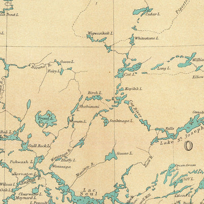Old Map of Manitoba & Northwest Ontario by Bartholomew, 1922: Winnipeg, Thunder Bay, Lake Winnipeg, Hudson Bay