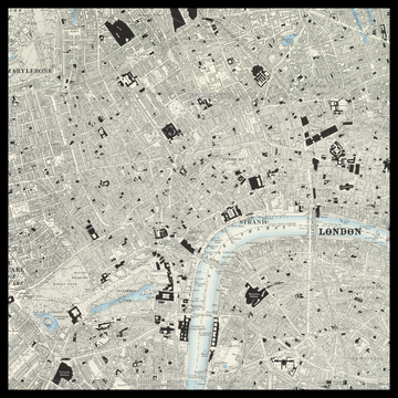 Una vecchia mappa Ordnance Survey di Covent Garden