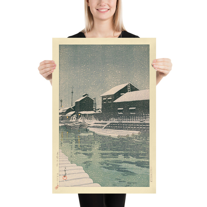 Neige à Kiba par Hasui Kawase, 1935 