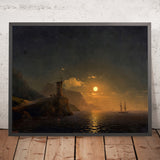 Chapel by the Coast on a Moonlit Night by Ivan Konstantinovich Aivazovsky, 1851