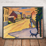 Sunny Street with Dog by August Macke, 1911
