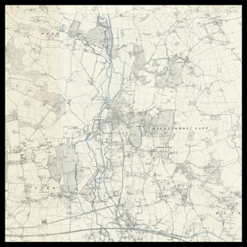 Una vecchia mappa Ordnance Survey del Borgo di Hillingdon