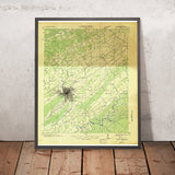 Old Map of Bristol, Tennessee by USGS, 1935 – Beaver Creek & Bristol, Virginia