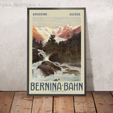 Poster di viaggio Engadina, Svizzera: Bernina-Bahn di Anton Reckziegel, 1908 