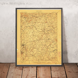 Old Map of Gettysburg, Pennsylvania by USGS, 1908 – Hanover, Littlestown & Civil War Battlefield